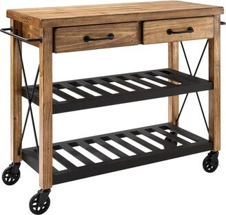 Roots Rack Industrial Kitchen Cart Wood/Natural