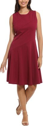 Petite Bias-Seamed Sleeveless Fit & Flare Dress