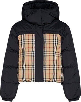 Checked Down Coat