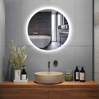 Ledel Round Frameless Backlit LED Anti-fog Bathroom Vanity Mirror