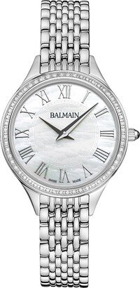 BALMAIN WATCHES Mother-of-Pearl Diamond Bracelet Watch, 29mm