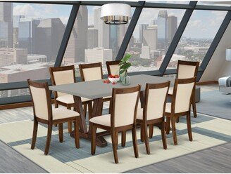 Dinner Table Set, a Dinette Table and Dining Room Chairs with Linen Fabric Seat