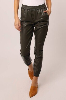 Dear John Denim Jacey Faux Leather Jogger In Charleston Green