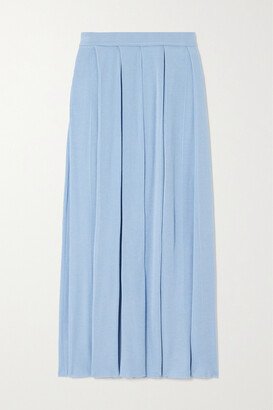 Net Sustain Landrace Silk And Cashmere-blend Maxi Skirt - Blue