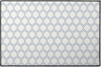 Door Mats: Moroccan Trellis - Light Blue Door Mat, Blue