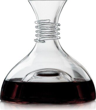 Red And White Decanter Set of 1, Crystal, Modern Wine Decanter, Dishwasher Safe, Professional Quality Wine Gift - 1.0 L/35.3 oz, Clear