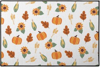 Door Mats: Sunflowers Pumpkins And Corn Cobs Door Mat, Multicolor