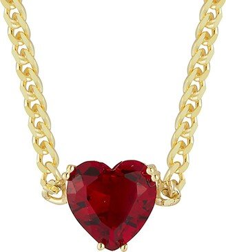 Chloe & Madison 14K Goldplated Sterling Silver Heart Cubic Zirconia Curb Necklace