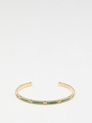 Rayon Diamond, Malachite & 18kt Gold Bangle