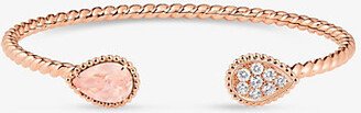 Womens Rose Gold Serpent Boheme 18ct Rose-gold, 0.33ct Brilliant-cut Diamond and 1.36ct Pink Quartz Bracelet