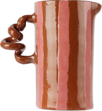 Harlie Brown Studio Brown & Pink Stripe Delights Wiggle Jug