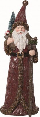 Resin Multicolored Christmas Carved Santa Figurine