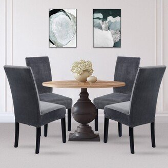 4 Pcs Soft Stretch Velvet Chair Covers for Dining Room