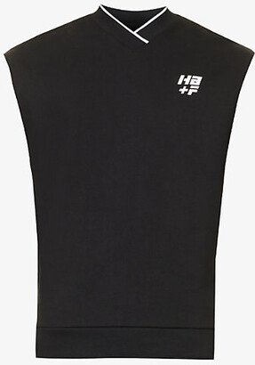 Fila X Haider Ackermann Mens Black Brand-print leeveless Cotton-jersey top