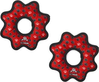 Tuffy Ultimate Gear Ring Red Paw, 2-Pack Dog Toys