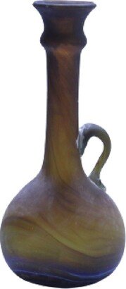 Mini Brown Glass Pitcher Jar Long Neck Phoenician Hebron-AB