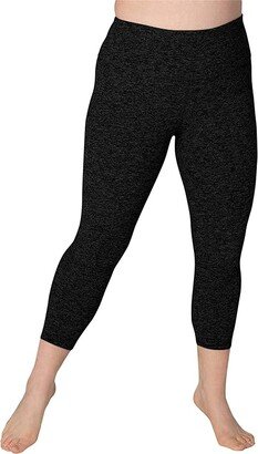 Plus Size Spacedye High Waisted Capris (Darkest Night) Women's Workout