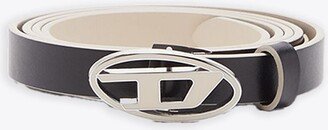 Oval D Logo B-1dr 15 Belt Slim black leather belt with oval-d buckle - B-1dr 15 belt