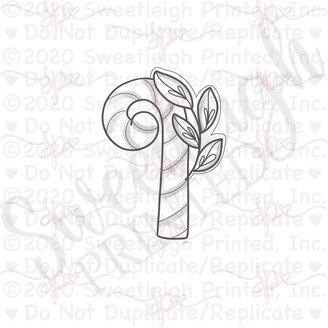 Botanical Swirly Candy Cane Cookie Cutter