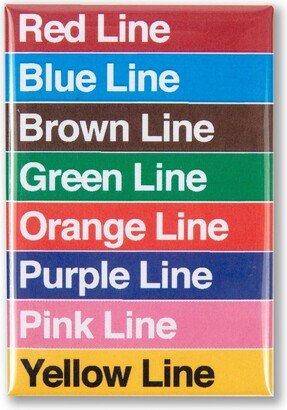 Chicago Train Line Colors 3 X 2 Magnet - Gift, El Train, Magnet, Designed & Assembled In