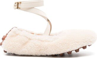 Bubble shearling ballerina shoes