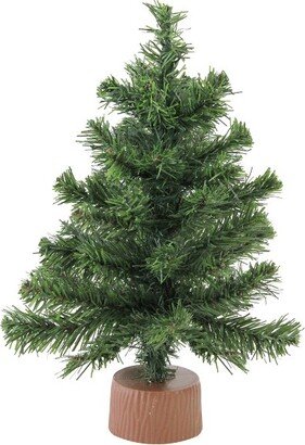 Northlight 12 Mini Canadian Pine Full Artificial Christmas Tree in Faux Wood Base - Unlit