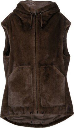 Faux-Fur Hooded Vest