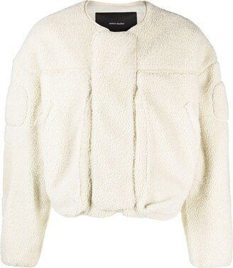 ENTIRE STUDIOS Cropped Faux-Shearling Hooded Jacket