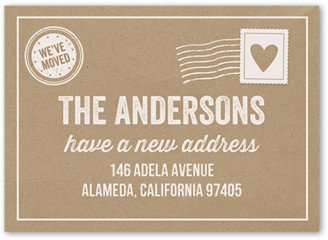 Moving Announcements: Postcard Box Moving Announcement, Brown, 5X7, Signature Smooth Cardstock, Square