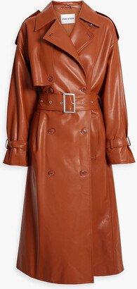 Ivanna belted faux leather trench coat