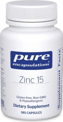 Pure Encapsulations Zinc 15 mg - Immune System Support, Growth and Development, Wound Healing, Prostate, and Reproductive Health - 180 Capsules