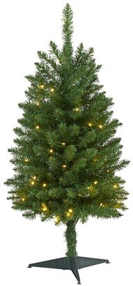 Slim Mountain Pine Artificial Christmas Tree with 50 Clear Led Lights