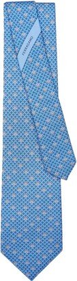 Fox-print silk tie