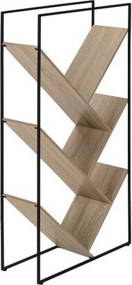 60.25 5 Shelf Slanted Mix Material Bookcase - EveryRoom