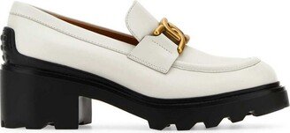 Logo-Buckle Almond Toe Loafers-AA