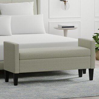 Glenwillow Home 52 Upholstered Storage Bench in Beige