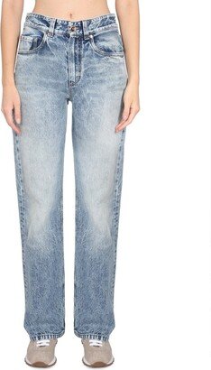 Logo-Patch Mid-Rise Straight-Leg Jeans