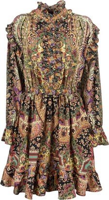 Paisley Printed Ruffled Dress