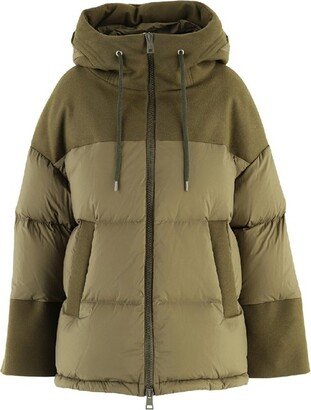 Panelled Long-Sleeved Puffer Jacket