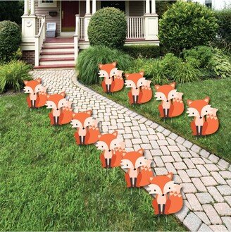 Big Dot Of Happiness Fox - Lawn Decor - Outdoor Baby Shower or Birthday Party Yard Decor - 10 Piece