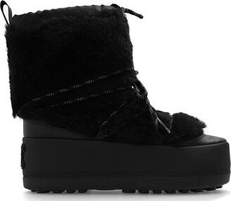 Round Toe Lace-Up Snow Boots-AA