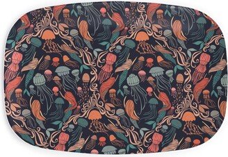 Serving Platters: Mermaids And Jellyfish - Multi Serving Platter, Multicolor