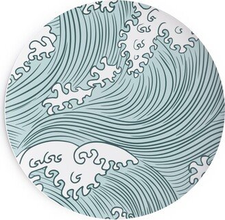 Salad Plates: Japanese Waves Salad Plate, Blue