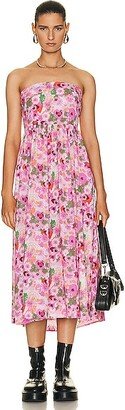 Light Cotton Tieband Multifunctional Dress in Pink