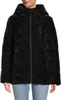 DKNY Women's Quilted & Hooded Puffer Jacket