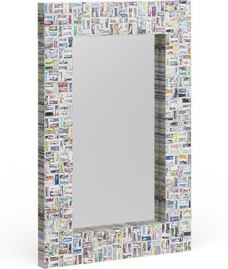 Studio 350 Multi Colored Paper Handmade Recycled Magazine Frame Wall Mirror - 32 x 3 x 32