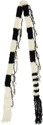 Black & Off-White Striped Scarf