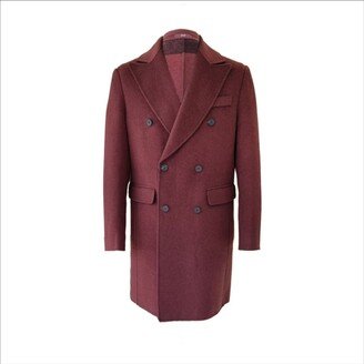 David Wej Signature Double Breasted Wool Overcoat – Brown