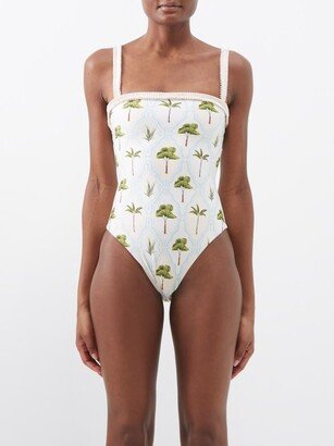 Limon Palm-print Recycled Fibre-blend Swimsuit