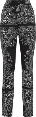 Paisley-Printed High-Waisted Jeggings